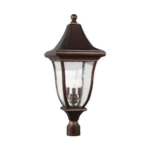 Oakmont 3-Light Outdoor Patina Bronze Lamp Post Light