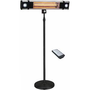 1500-Watt Infrared Free-Standing Electric Outdoor Heater with LED and Remote