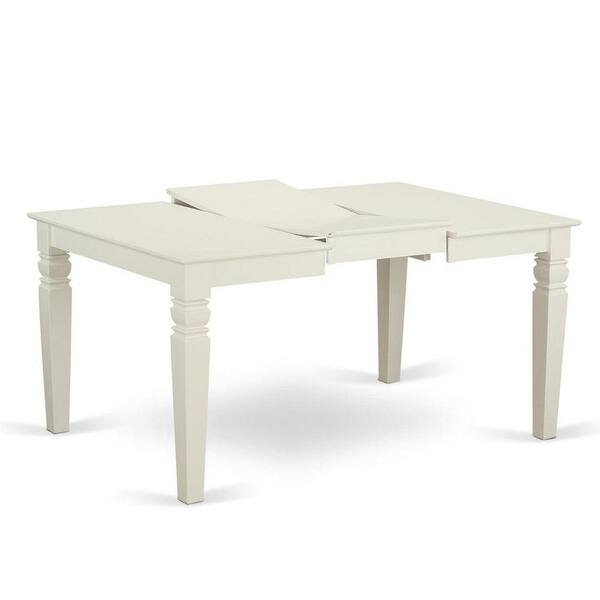East West Furniture 5-Piece Linen White Finish Solid Wood