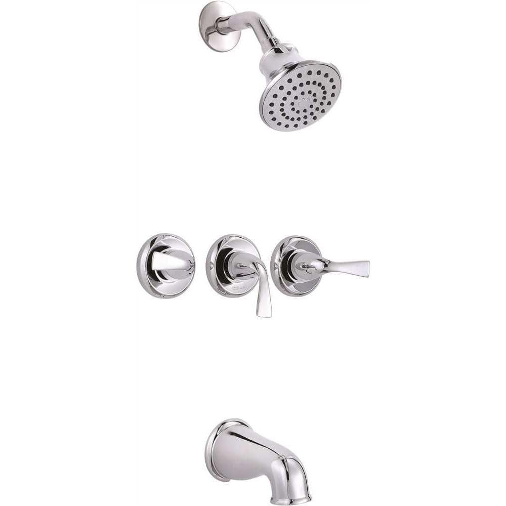 Premier Sanibel 3Handle 1 Spray Tub and Shower Faucet in Chrome (Valve Included) 834CX3001