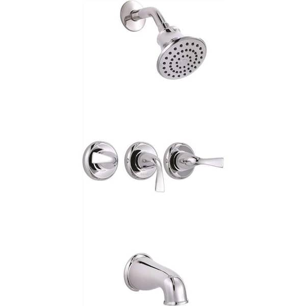 Premier Sanibel 3-Handle 1- -Spray Tub and Shower Faucet in Chrome ...