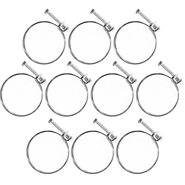 ‎POWERTEC 2 in. Double Wire Adjustable Carbon Steel Dust Collection Hose Clamp for Pool Pump Hose, Pipe and Worm Gear (10-Pack)
