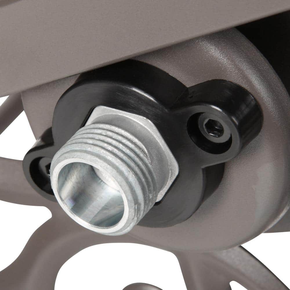 Gray Decorative Metal 2-Wheel Hose Reel Cart with Manual Crank