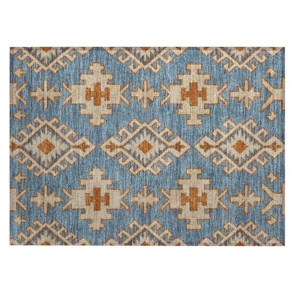 Chantille Machine Washable Indoor/Outdoor Abstract ACN3029 Denim 2 ft. x 3 ft. Accent Rug