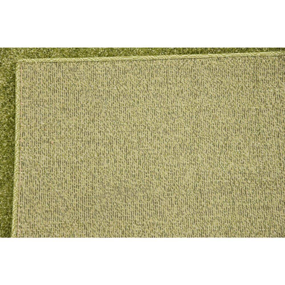 Green Tufted Rectangular Easy Care Synthetic Rug
