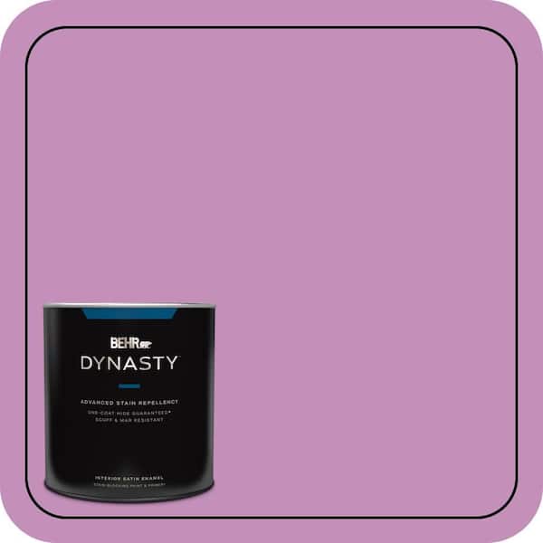 BEHR DYNASTY 1 qt. #670B-5 Pretty Petunia Satin Enamel Interior Stain-Blocking Paint & Primer