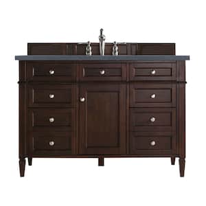 Brittany 48 in. W x 23.5 in.D x 34 in. H Single Bath Vanity in Burnished Mahogany with Charcoal Soapstone Quartz Top
