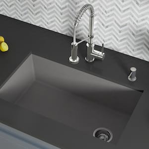 Forteza Undermount Granite 32 in. Single Bowl Kitchen Sink in Grey
