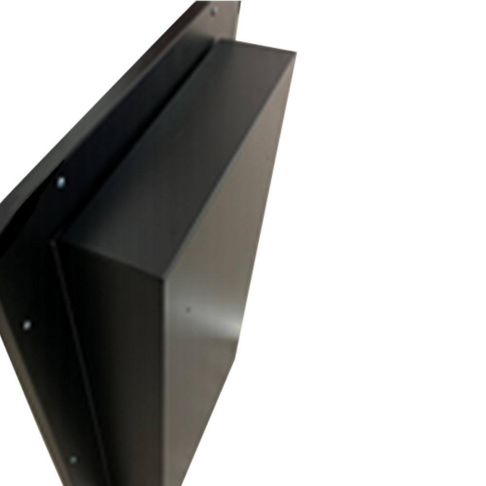 Matte Black Rectangular Metal Medicine Cabinet with Glass Shelves