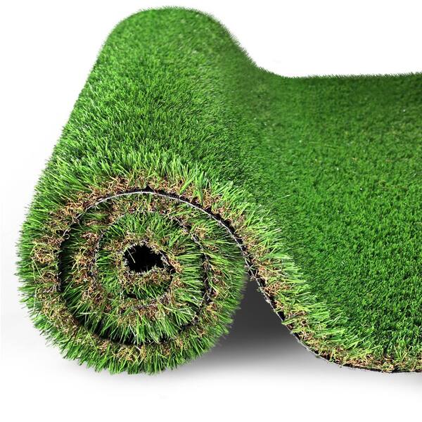 Tunearary 2 ft. x 10 ft. Outdoor Patio Garden Artificial Grass Running Carpet Pet Turf Drainage Mat, 1.38 in. Plush Height