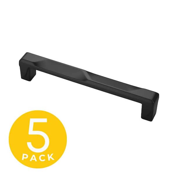 Geiger Series 5 in. (128 mm) Center-to-Center Modern Black Cabinet Handle/Pull (5-Pack)