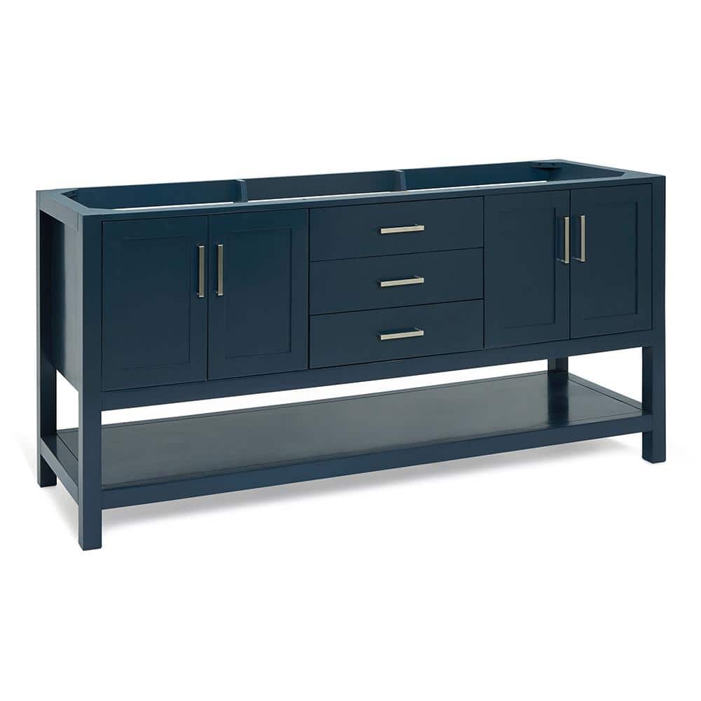 Magnolia 72" Midnight Blue Double Freestanding Vanity Cabinet