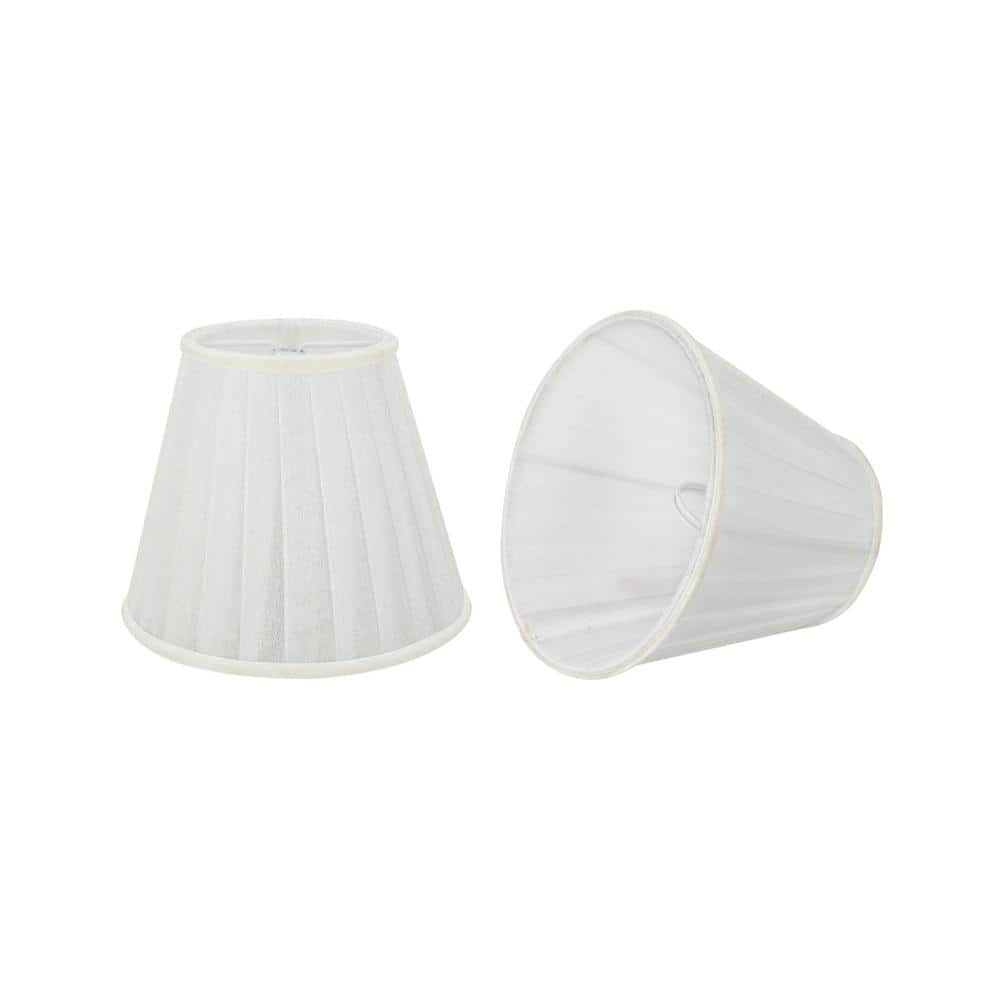White Pleated Cotton Empire Chandelier Lamp Shades, Set of 2