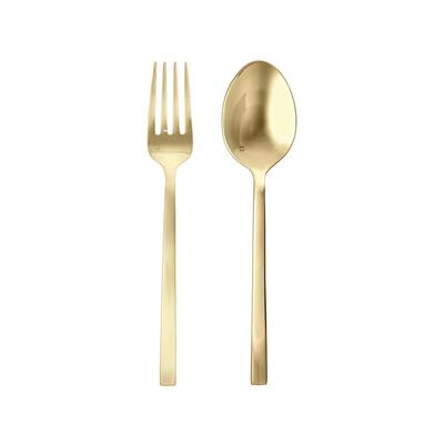 2-Piece Arezzo Stainless Steel  Brushed Gold Service Set