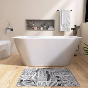 67 in. x 29.5 in. Soaking Bathtub in White with Drain, Chrome Overflow