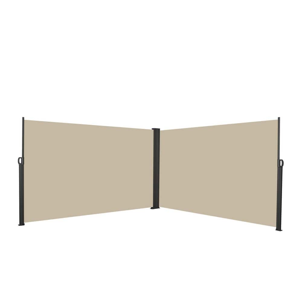 276 in. x 71 in. Beige Metal Outdoor UV Resistant Waterproof Retractable Privacy Side Screen Awning for Garden price history on PriceWatchPro
