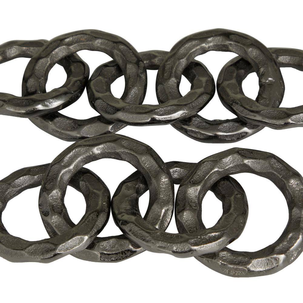 CosmoLiving 12.75" Black Aluminum Modern Chain Sculpture Set