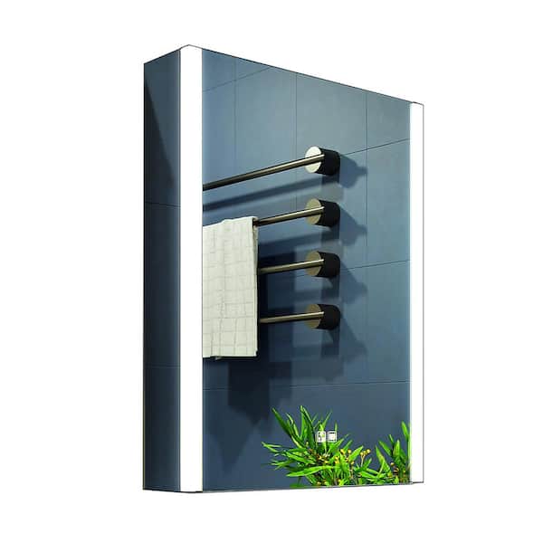 KWW 21 in. W x 28 in. H Large Rectangular Wall Mount LED Lighted Medicine Cabinet with Mirror