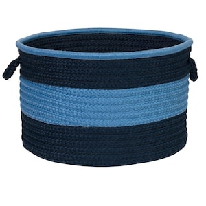 Color Pop Round Polypropylene Basket Navy/Blue 18 in. x 18 in. x 12 in.