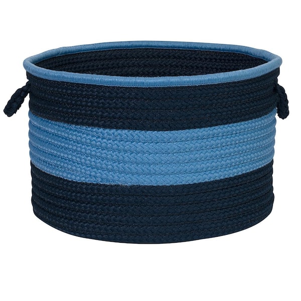 Colonial Mills Color Pop Round Polypropylene Basket Navy/Blue 18 in. x 18 in. x 12 in.