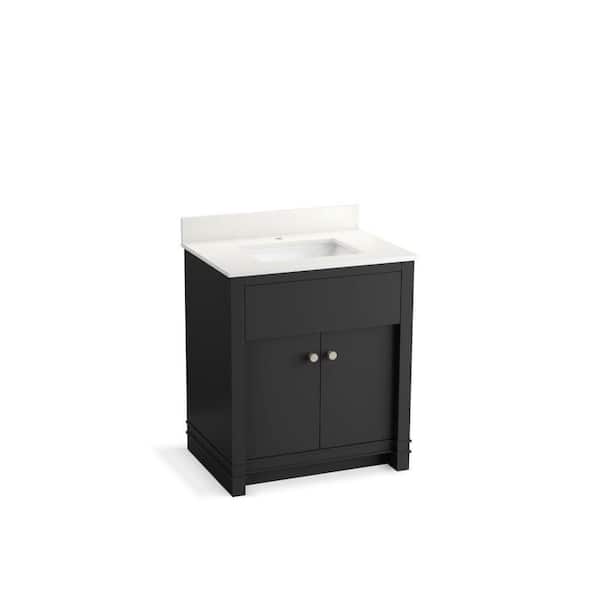 Alouette 30 in. Ferrous Grey Bath Vanity Cabinet with Sink and Quartz Top