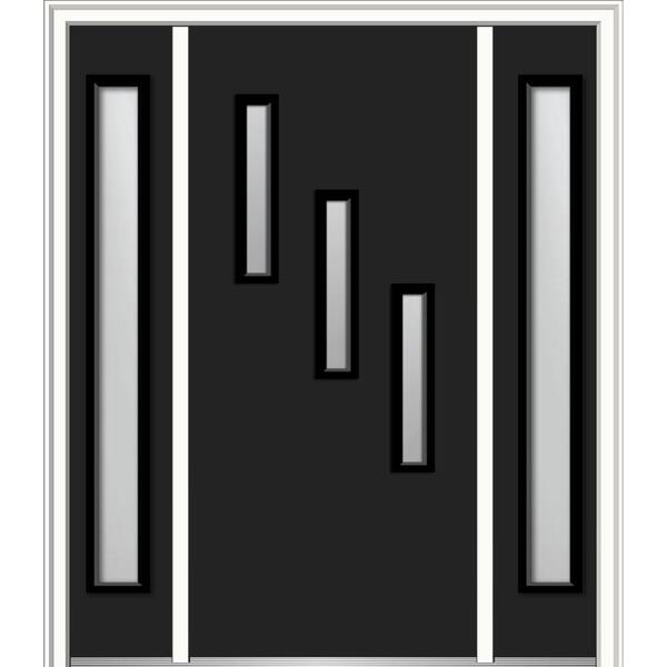 MMI Door 64.5 in. x 81.75 in. Davina Right-Hand Inswing 3-Lite Clear Low-E Painted Steel Prehung Front Door with Sidelites