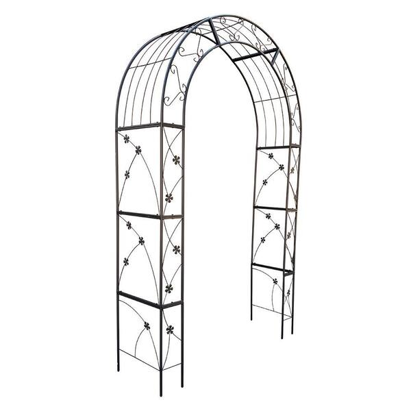 Cesicia 98 .4 in. Outdoor Metal Garden Arch Garden Arbor Trellis ...