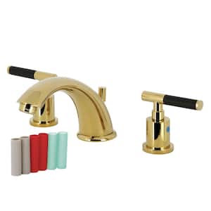 Kaiser 8 in. Widespread Double Handle Bathroom Faucet in Polished Brass