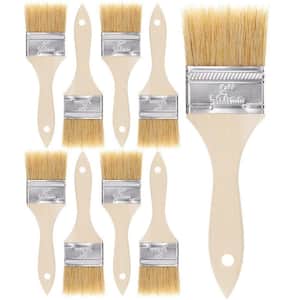 2 in. Flat Paint Brush Set Natural Bristles Paint Brushes (9-Pack)