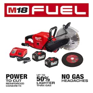 M18 FUEL ONE-KEY 18V Lithium-Ion Brushless Cordless 9 in. Cut Off Saw Kit W/(2) 12.0Ah Batteries & Rapid Charger
