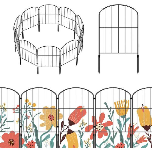 Oumilen Decorative Garden Fence Panels Ft L X In H Rustproof Metal Wire Arched