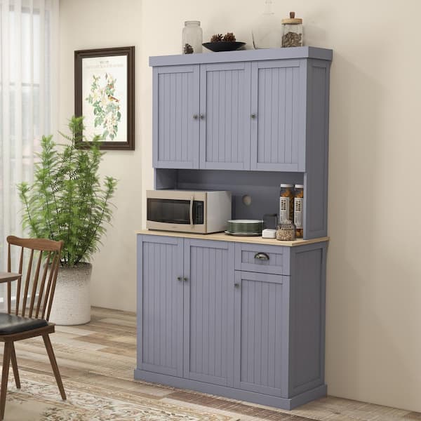 HOMCOM Gray 70.75 in. H Storage Cabinet with Cabinet