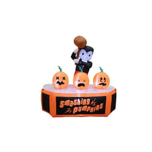 60.63 in. H x 29.53 in. W x 61.42 in. L Halloween Inflatable Smashing Pumpkins