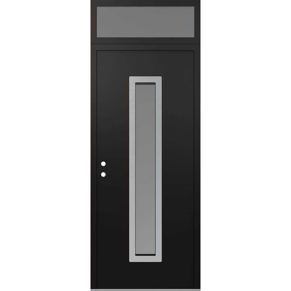 A11 36 in. x 96 in. Silver P Right-Hand/Inswing Frosted Glass Black/White Transom Steel Prehung Front Door price history on PriceWatchPro
