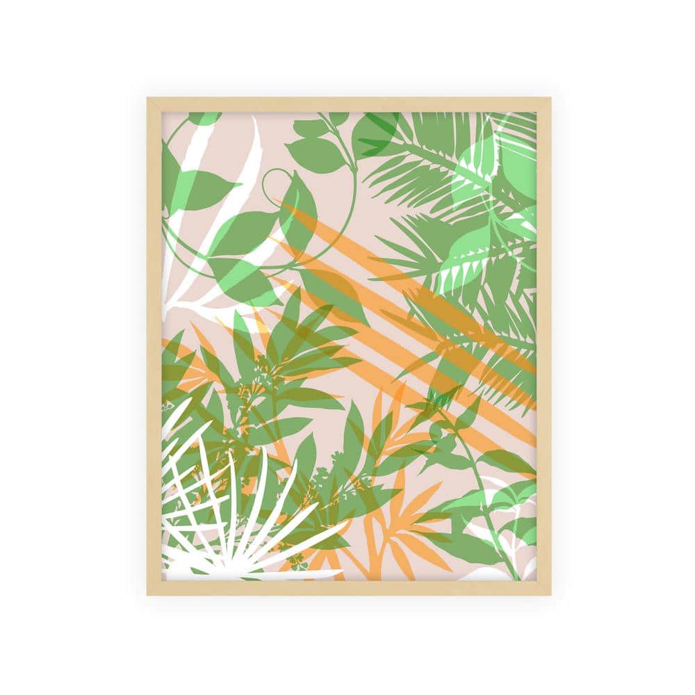 Modern Leaves Framed Nature Art Print 42 in. x 34 in.