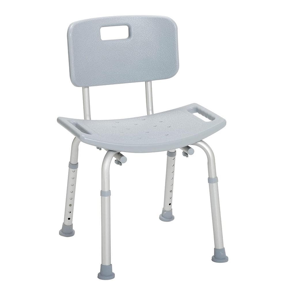 19.5 in. Adjustable Shower Seat with Back, Suction Feet for Inside Shower o