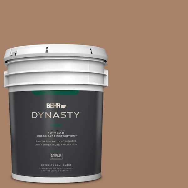 BEHR DYNASTY 5 gal. #MQ2-42 Warm Cognac Semi-Gloss Exterior Stain-Blocking Paint & Primer