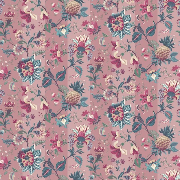 Arthouse Cornelia Pink Floral Stripe Wallpaper Sample