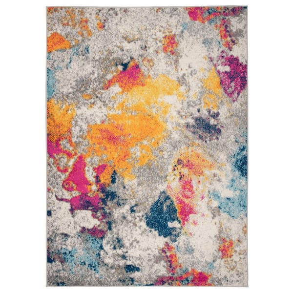 World Rug Gallery Contemporary Abstract Design Multi 10 ft. x 14 ft. Area Rug