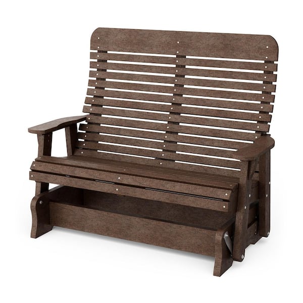 Wildridge Signature 2-Person Tudor Brown Plastic Outdoor Double Glider