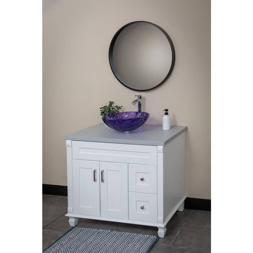 Light Gray Terrazzo Vanity Countertop for Vessel Sinks, 31"x22"