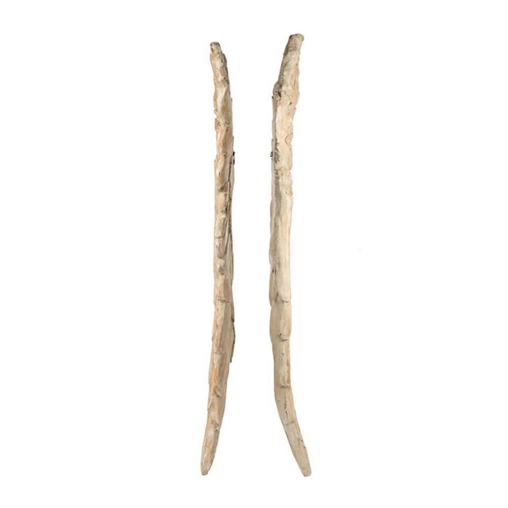 Natural Wood Angel Wings Wall Mounted Figurine Set