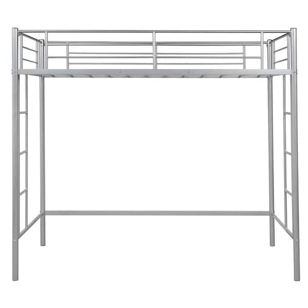 Silver Twin Loft Bed With Sy Steel, Yourzone Metal Loft Bed Assembly Instructions
