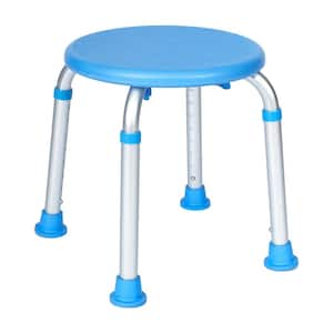 Hercules 14.25 in. W Adjustable Height Plastic Shower Bench with Height-Adjust Frame and Tool-Free Assembly in Blue