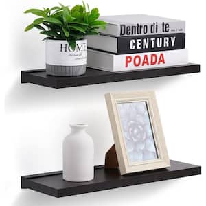 2 in. H x 5.5 in. W x 16.9 in. D Wall Mounted Decorative Wall Shelf Set of 2