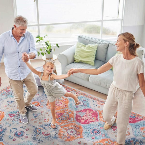 5 ft. x 8 ft.Multi-Colored Floral Area Rug for Bedroom, Dining Room, Living Room