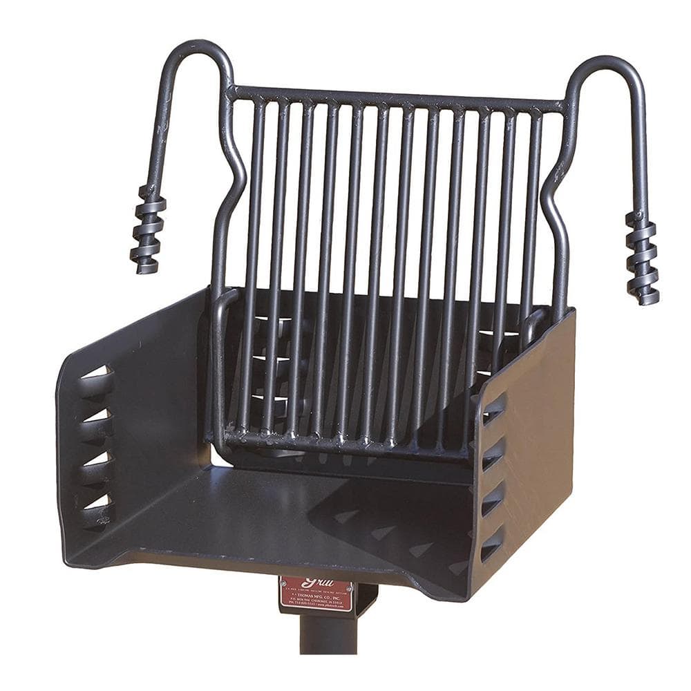 Pilot Rock Black Heavy Duty Steel Park Style Charcoal Grill