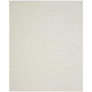 Casual Ivory 9 ft. x 12 ft. Abstract Contemporary Area Rug