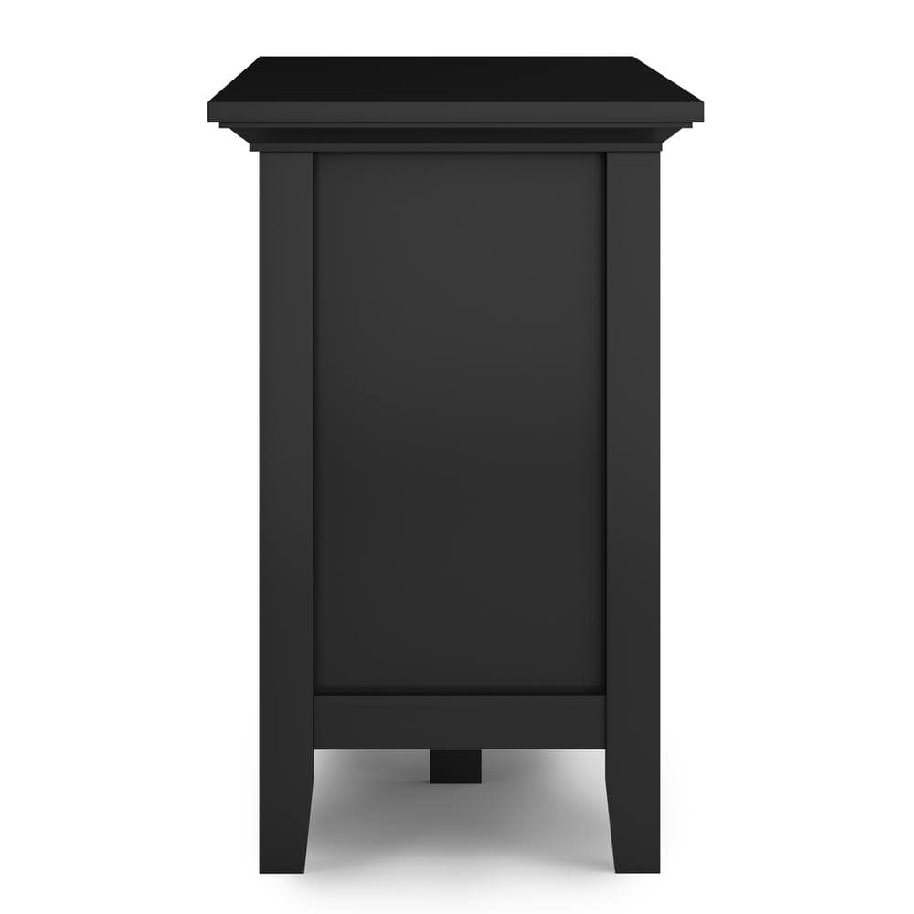 Redmond Black Solid Wood 72" TV Media Stand with Cabinets