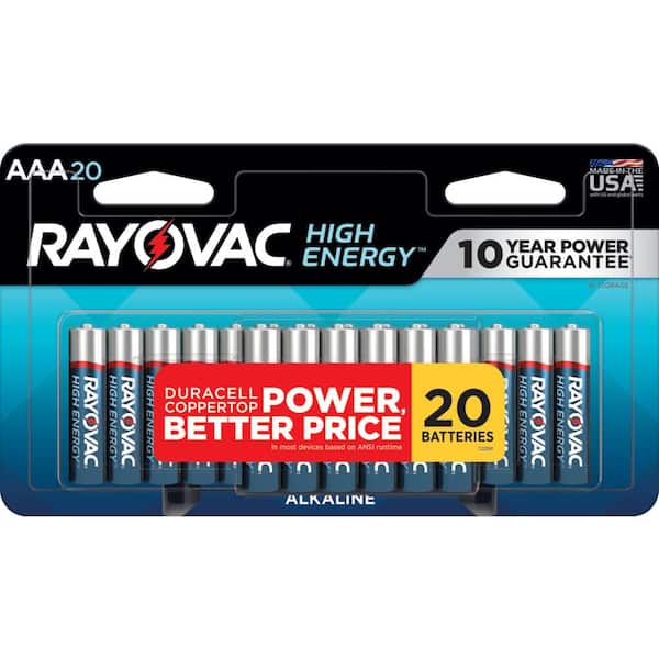 Rayovac High Energy AAA Batteries (20-Pack), Alkaline Triple A Batteries